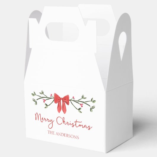 Gepersonaliseerde vrolijke kerst Coquette Bow Tren Bedankdoosjes (Geopend)