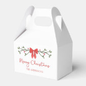 Gepersonaliseerde vrolijke kerst Coquette Bow Tren Bedankdoosjes (Voorkant Zijde)