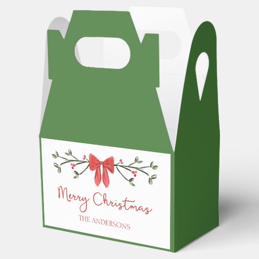 Gepersonaliseerde vrolijke kerst Coquette Bow Tren Bedankdoosjes (Geopend)