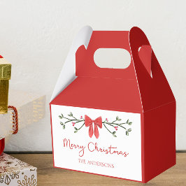 Gepersonaliseerde vrolijke kerst Coquette Bow Tren Bedankdoosjes