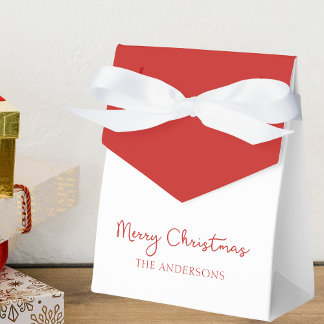 Gepersonaliseerde vrolijke kerst Coquette Bow Tren Bedankdoosjes