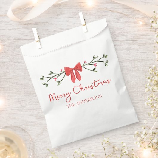 Gepersonaliseerde vrolijke kerst Coquette Bow Tren Bedankzakje (Geknipt)