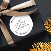 Gepersonaliseerde vrolijke kerst gemaakt met liefd ronde sticker