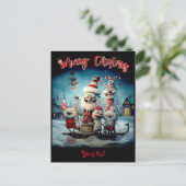 Gepersonaliseerde vrolijke kerst grappig feestdagenkaart (Staand voorkant)