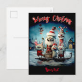 Gepersonaliseerde vrolijke kerst grappig feestdagenkaart (Voorkant / Achterkant)