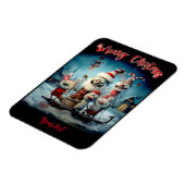 Gepersonaliseerde vrolijke kerst grappige foto mag magneet (Linkerzijde)