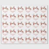 Gepersonaliseerde vrolijke kerst grappige rendiere cadeaupapier (Vlak)