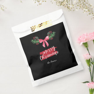 Gepersonaliseerde vrolijke kerst gunstzak bedankzakje