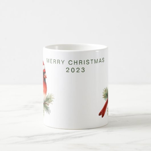 Gepersonaliseerde vrolijke kerst kardinaal koffiemok (Center)