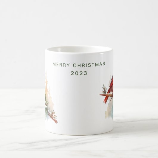 Gepersonaliseerde vrolijke kerst kardinaal koffiemok (Center)