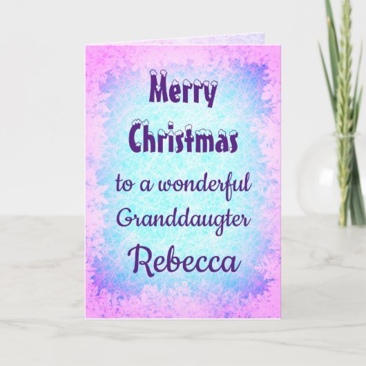 Gepersonaliseerde vrolijke kerst kleindochter kaart (Voorkant)