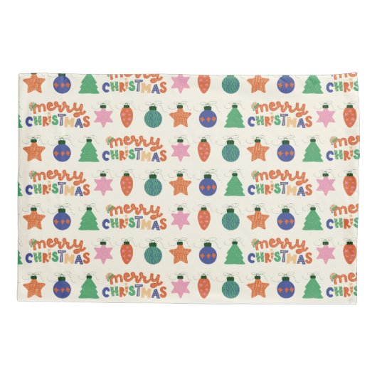 Gepersonaliseerde vrolijke kerst Kussensloop (Achterkant)