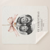 "Gepersonaliseerde vrolijke kerst met fotocadeau Sherpa Deken (Voorkant (horizontaal))