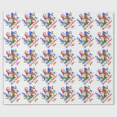 Gepersonaliseerde Vrolijke Kerst Schattigee Gnomen Cadeaupapier (Vlak)