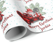 Gepersonaliseerde Vrolijke Kerst Schattigee Gnomen Cadeaupapier (Rol Hoek)