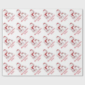 Gepersonaliseerde vrolijke kerst Schattigee sneeuw Cadeaupapier (Vlak)