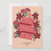 Gepersonaliseerde vrolijke kerstbloem feestdagenkaart (Voorkant)