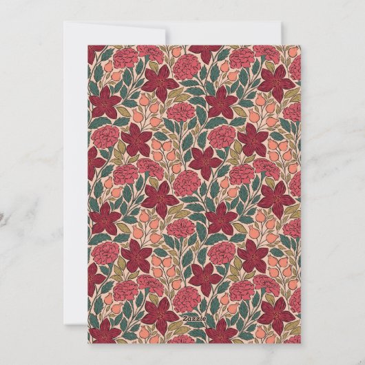 Gepersonaliseerde vrolijke kerstbloem feestdagenkaart (Achterkant)