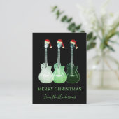 Gepersonaliseerde vrolijke kerstgitaren feestdagenkaart (Staand voorkant)