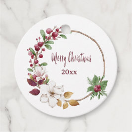 Gepersonaliseerde Vrolijke Kerstkrans met Jaar Bedankjes Labels