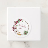 Gepersonaliseerde Vrolijke Kerstkrans met Jaar Bedankjes Labels (In situ)