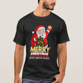 Gepersonaliseerde Vrolijke Kerstman Familie T-shirt
