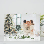 Gepersonaliseerde Vrolijke Kerstmis Kaart met Foto (Staand voorkant)