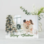 Gepersonaliseerde Vrolijke Kerstmis Kaart met Foto (Staand voorkant)