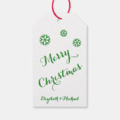 Gepersonaliseerde Vrolijke Kerstmis Rode Groene Fa Cadeaulabel (Achterkant)