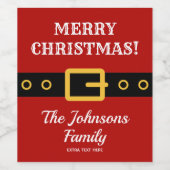 Gepersonaliseerde Vrolijke Kerstmis Sinterklaas ko Wijn Etiket (Enkel label)