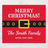 Gepersonaliseerde Vrolijke Kerstmis Sinterklaas pa Likeurfles Etiket (Enkel label)