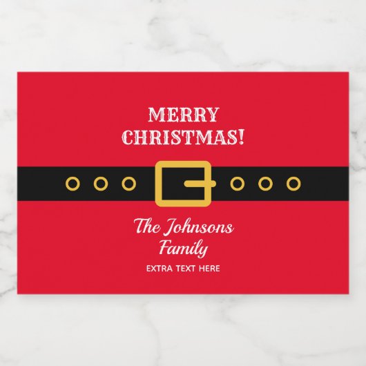 Gepersonaliseerde Vrolijke Kerstmis Sinterklaas pa Likeurfles Etiket (Enkel label)