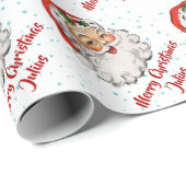 Gepersonaliseerde Vrolijke Kerstmis Sinterklaas Va Cadeaupapier (Rol Hoek)