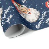 Gepersonaliseerde Vrolijke Kerstmis Sinterklaas Va Cadeaupapier (Rol Hoek)