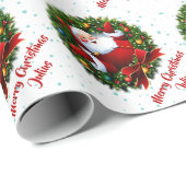 Gepersonaliseerde Vrolijke Kerstmis Sinterklaas Va Cadeaupapier (Rol Hoek)