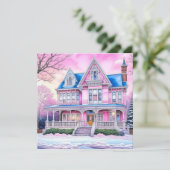 Gepersonaliseerde Vrolijke Kerstmis van ons huis Kaart (Staand voorkant)