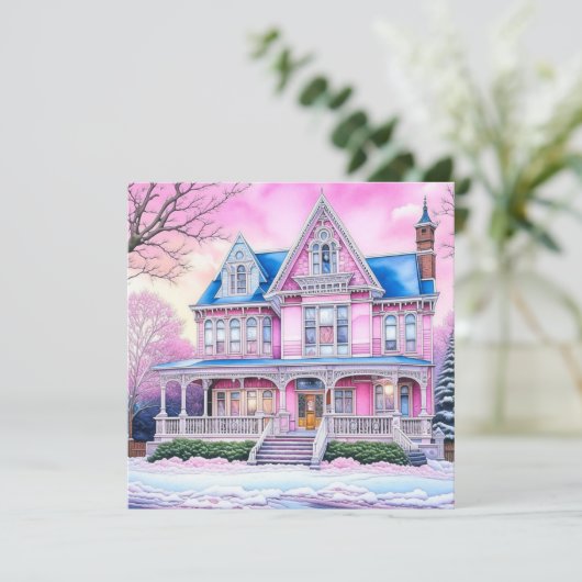 Gepersonaliseerde Vrolijke Kerstmis van ons huis Kaart (Staand voorkant)