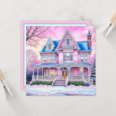 Gepersonaliseerde Vrolijke Kerstmis van ons huis Kaart (Voorkant / Achterkant in situ)