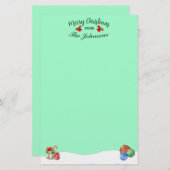 Gepersonaliseerde vrolijke kerstthema briefpapier (Voorkant / Achterkant)