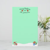 Gepersonaliseerde vrolijke kerstthema briefpapier (Staand voorkant)