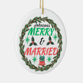 Gepersonaliseerde vrolijkheid en getrouwd, getrouw keramisch ornament (Rechts)