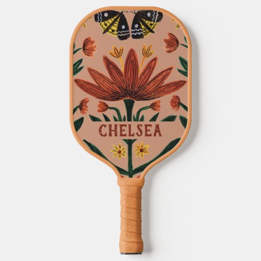 Gepersonaliseerde vrouw Botanische Pickleball Padd Pickleball Paddle (Voorkant)