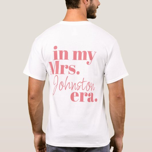 Gepersonaliseerde vrouw Era bruid Huwelijksreis Tr T-shirt (Achterkant)