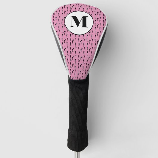 Gepersonaliseerde vrouw Golfer Driver Head Hoesje Golfheadcover (Voorkant)