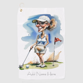 Gepersonaliseerde Vrouw Golfer Golf Handdoek