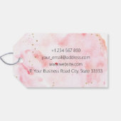 Gepersonaliseerde vrouw Portret Roze Cadeaulabel (Achterkant Horizontaal)