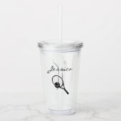 Gepersonaliseerde Vrouw tennisspeler cadeau voor Acryl Drinkbeker (Voorkant)