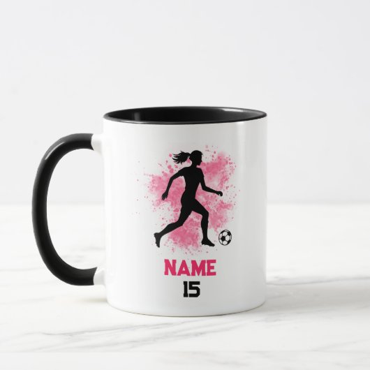 Gepersonaliseerde Vrouw Voetballer Mok (Links)