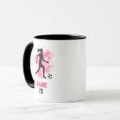 Gepersonaliseerde Vrouw Voetballer Mok (Voorkant links)