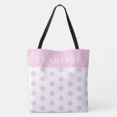 Gepersonaliseerde Vrouwelijke Chic Roze & Witte Po Tote Bag (Achterkant)